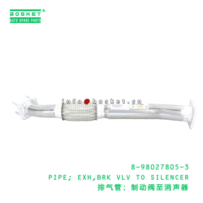 8-98027805-3 Break Valve To Silencer Exhaust Pipe suitable for ISUZU   8980278053