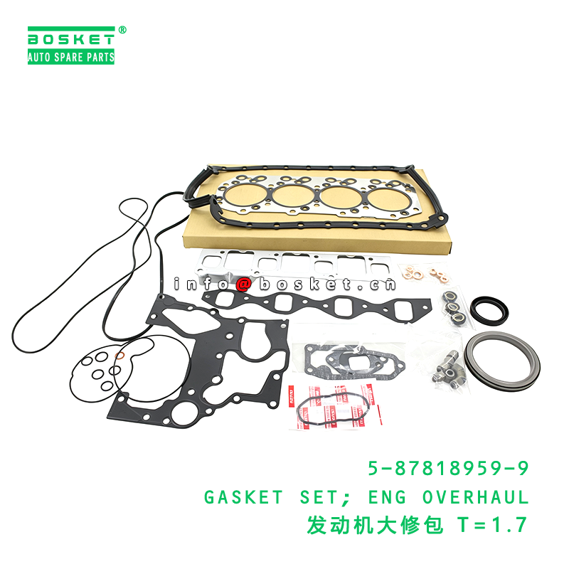 5-87818959-9 GASKET SET; ENG OVERHAUL suitable for ISUZU NKR55 4JB1 5878189599